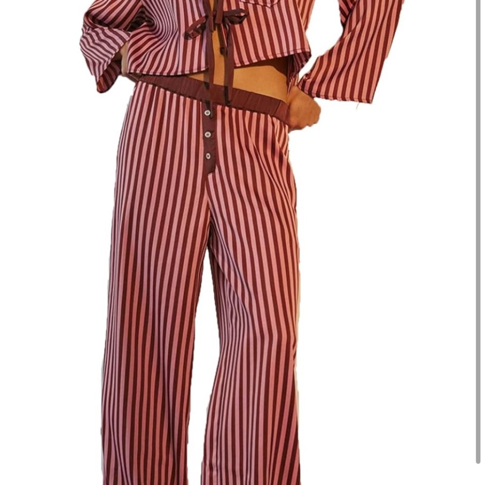 Elegant Striped Women's Pajama Set